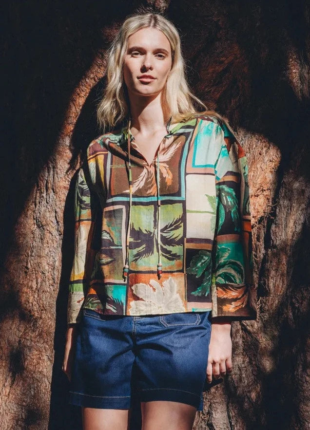 Neris Ramona Blouse - Sunset Palms