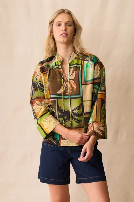 Neris Ramona Blouse - Sunset Palms