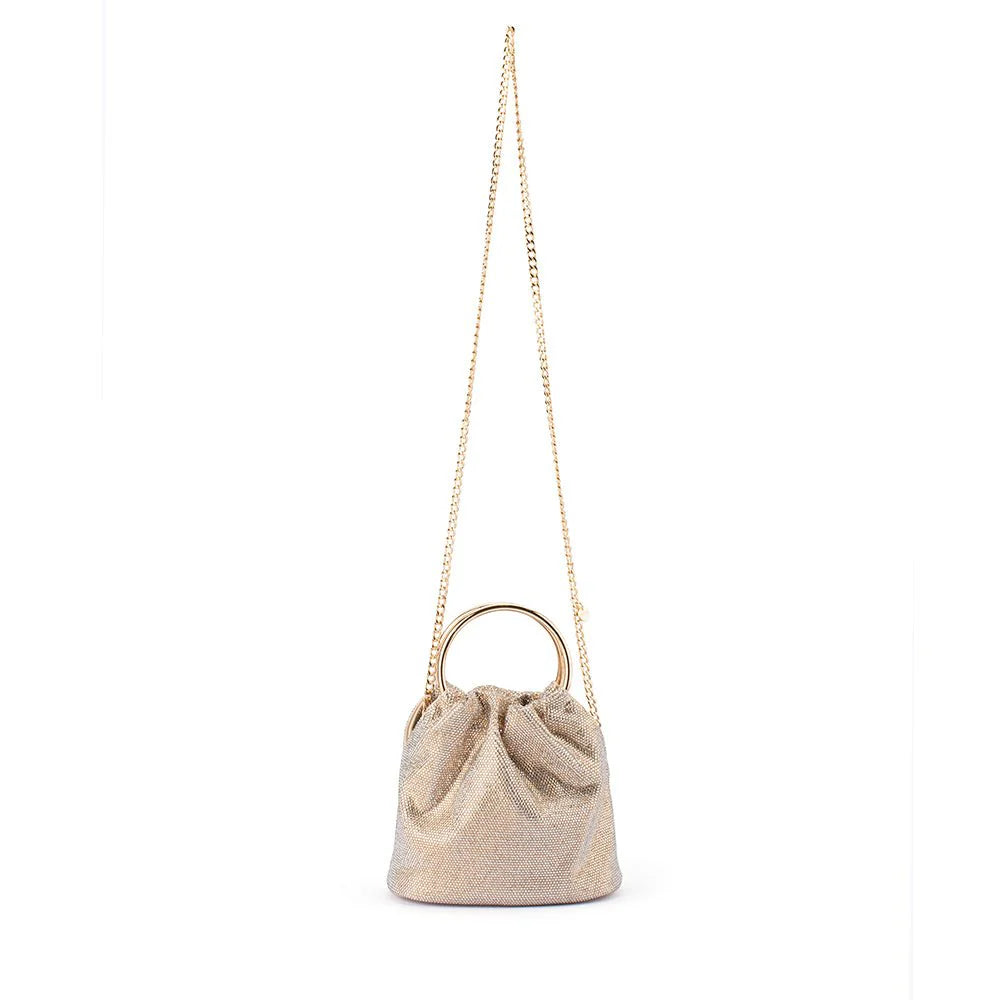 Olga Berg Mabel Crystal Top Handle - Champagne