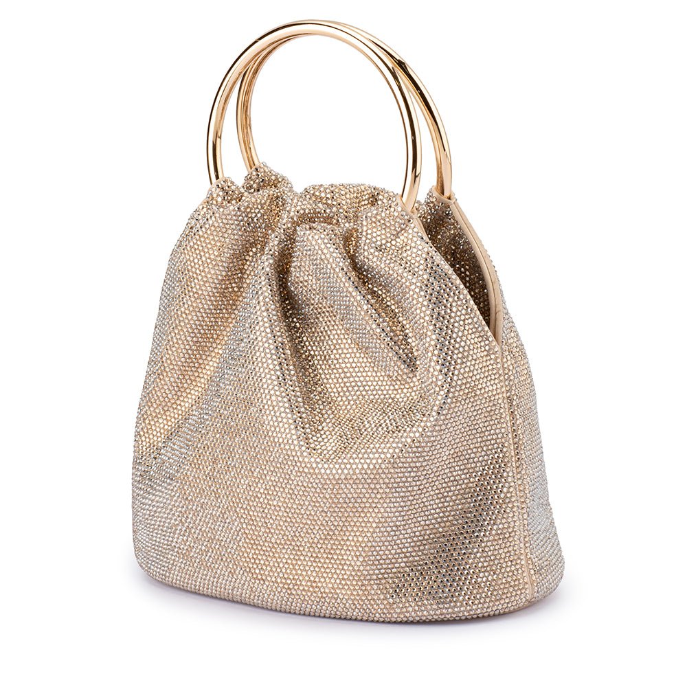 Olga Berg Mabel Crystal Top Handle - Champagne