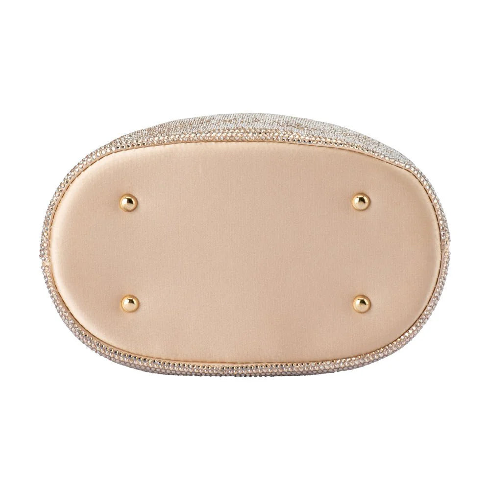 Olga Berg Mabel Crystal Top Handle - Champagne