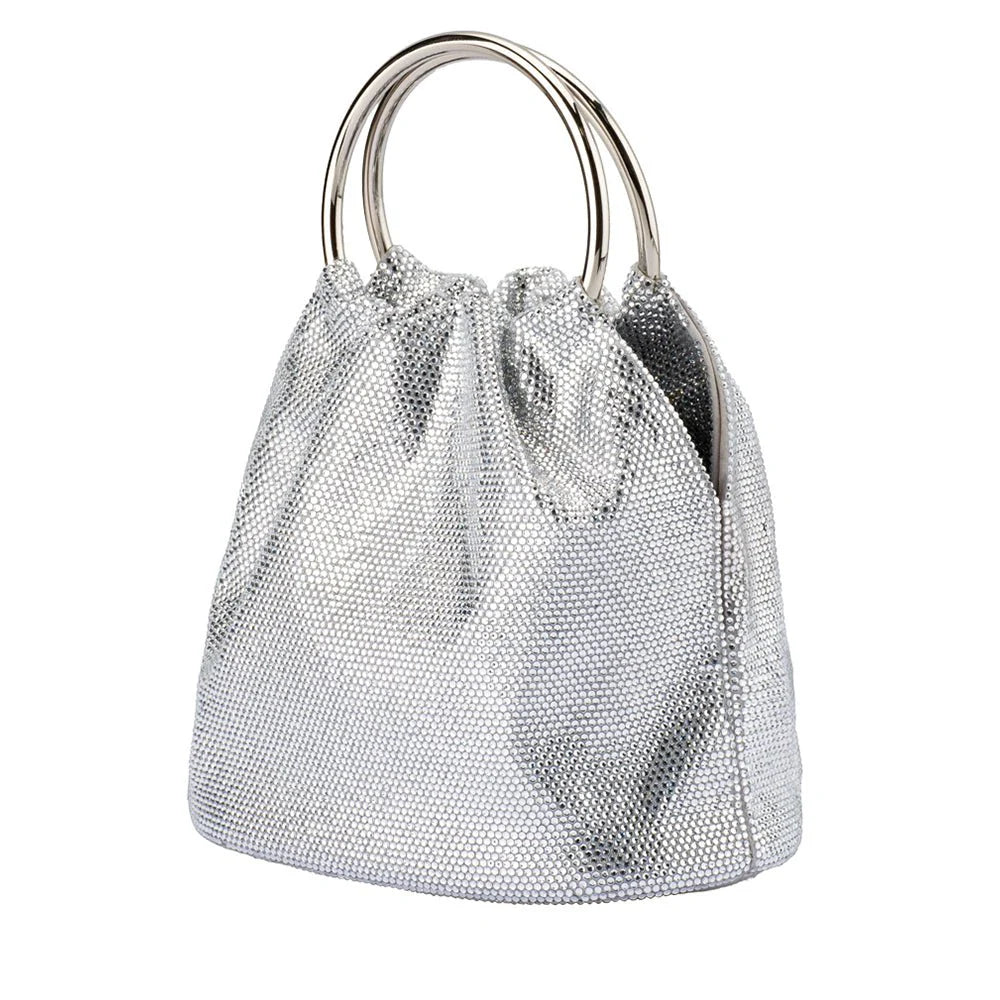 Olga Berg Mabel Crystal Top Handle - Champagne