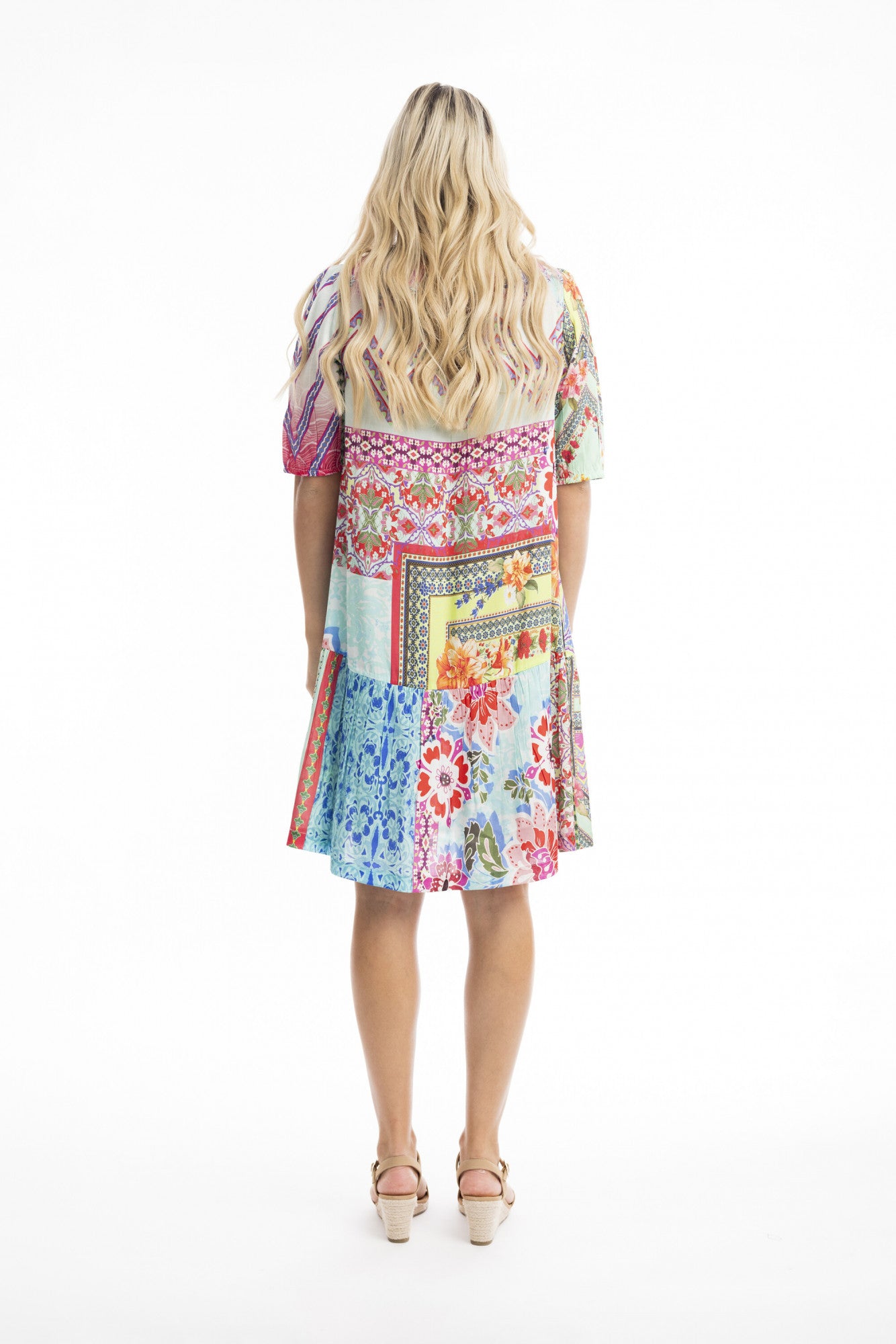 Orientique Drop Waist Dress - Oriental Floral