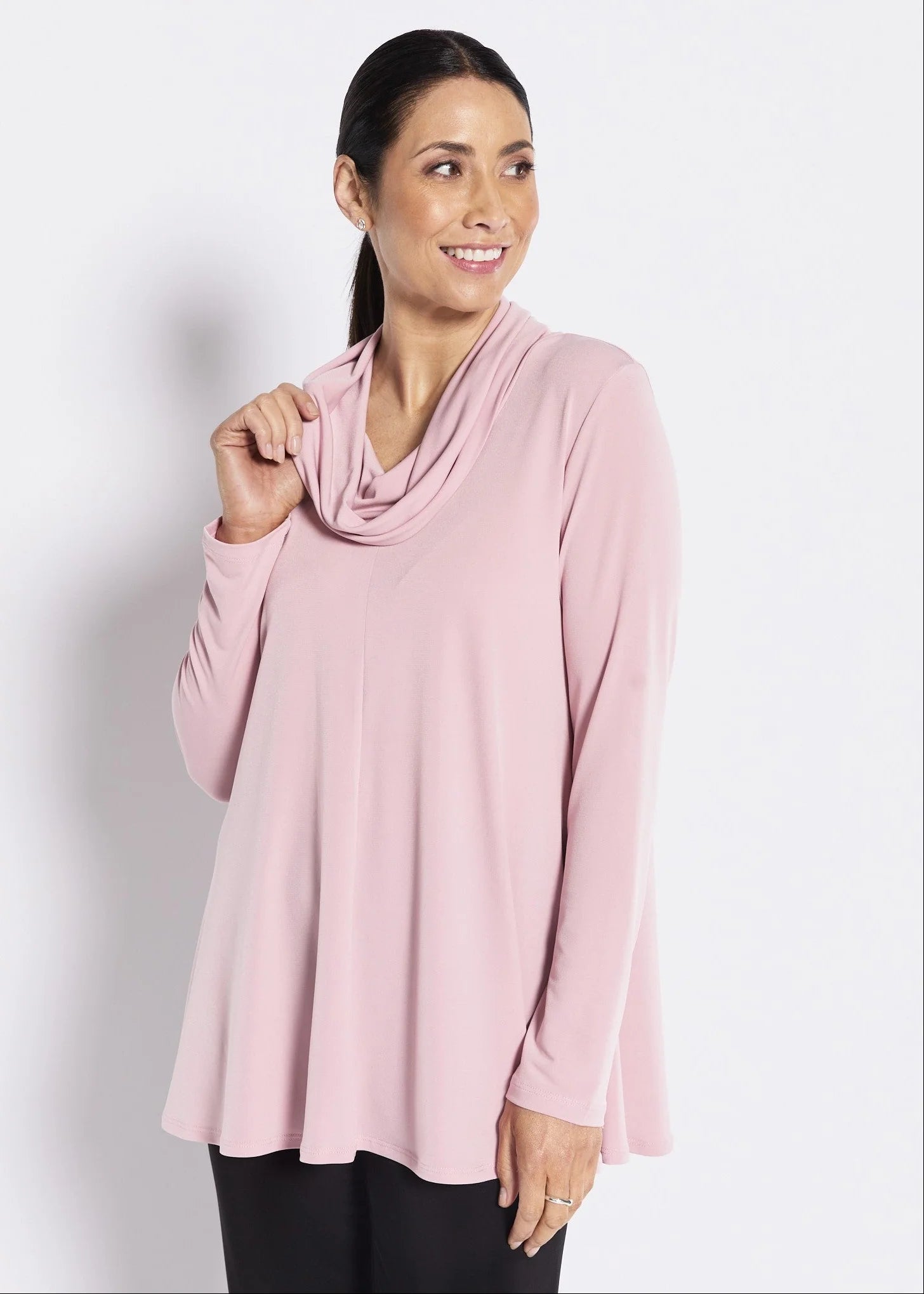 Philosophy Australia Carmen Cowl Neck Swing Tunic - Dusty Pink