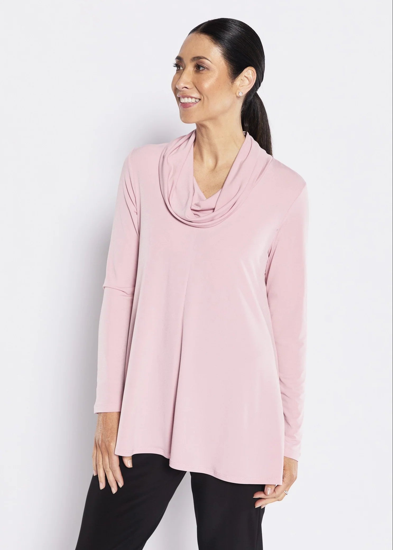 Philosophy Australia Carmen Cowl Neck Swing Tunic - Dusty Pink