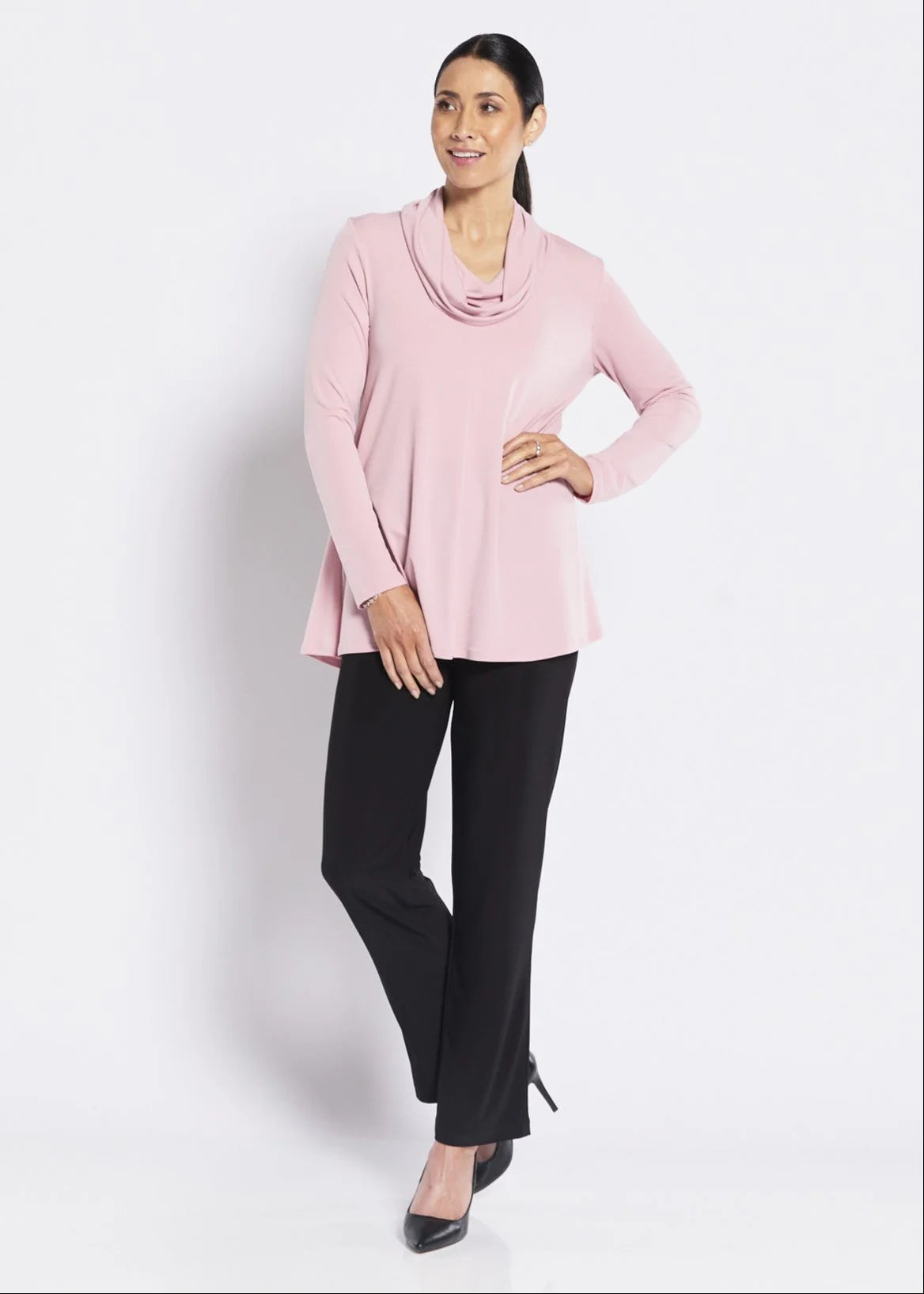 Philosophy Australia Carmen Cowl Neck Swing Tunic - Dusty Pink