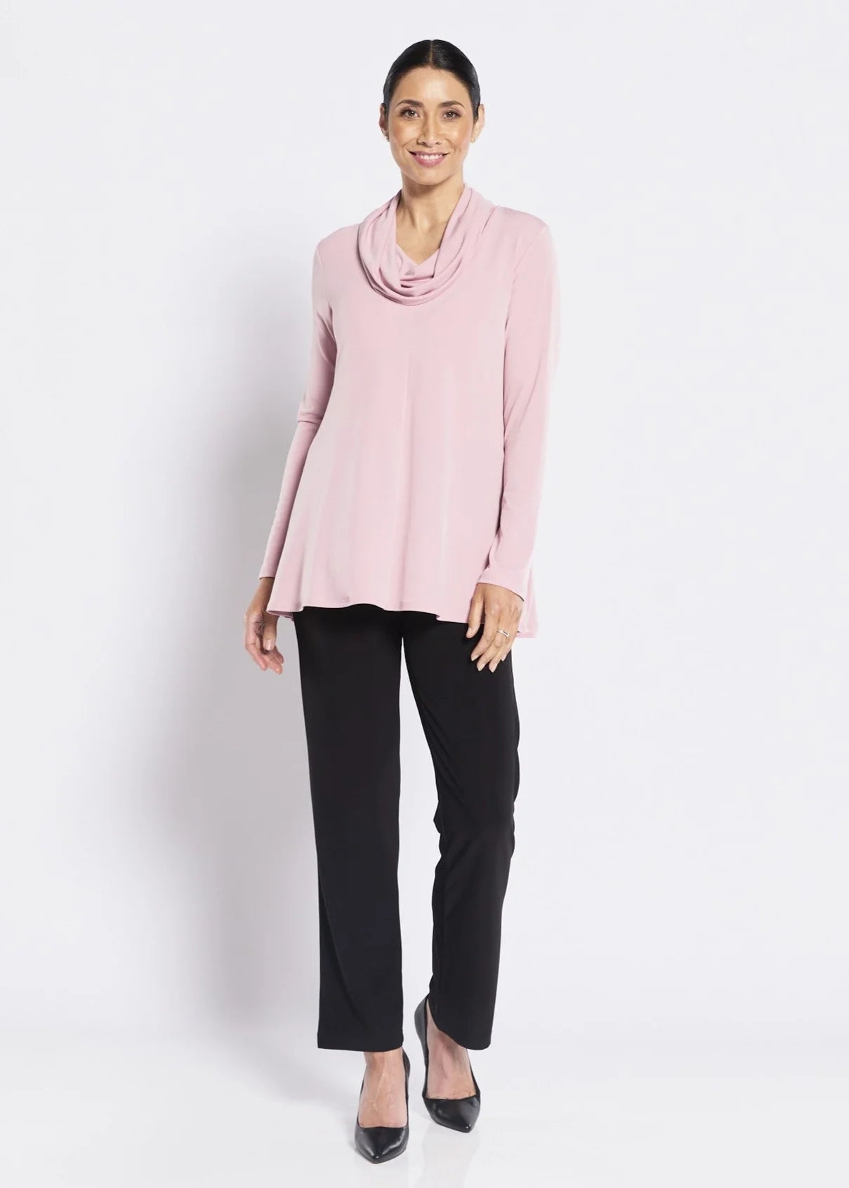 Philosophy Australia Carmen Cowl Neck Swing Tunic - Dusty Pink