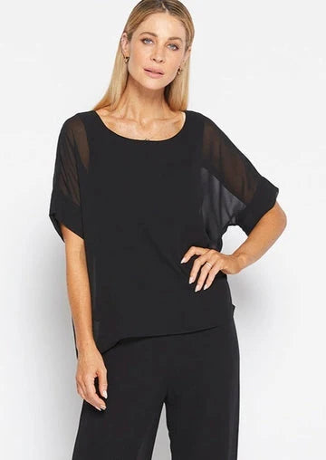 Philosophy Chiffon Top - Navy