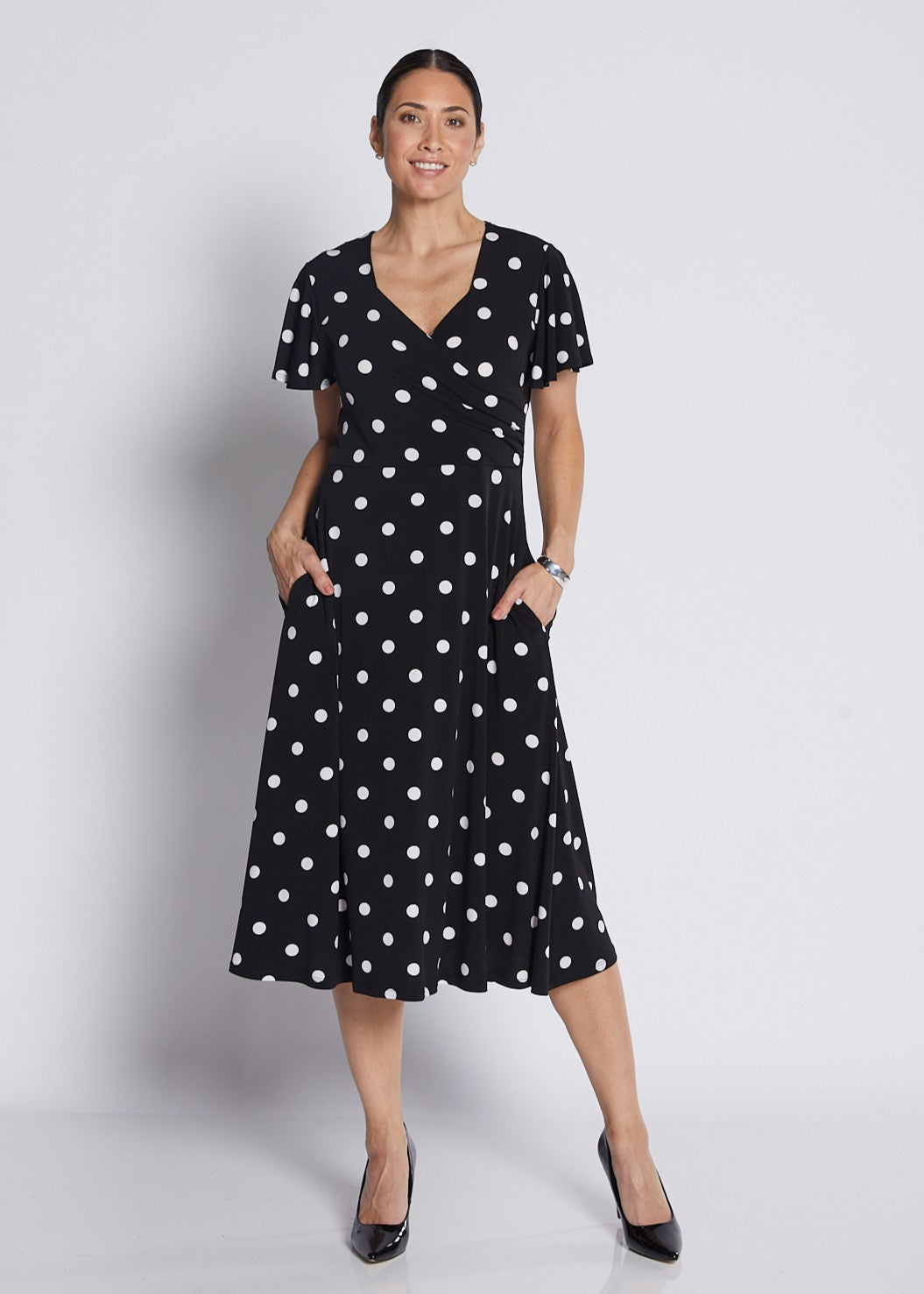 Philosophy A-Line Polka Dress - Black