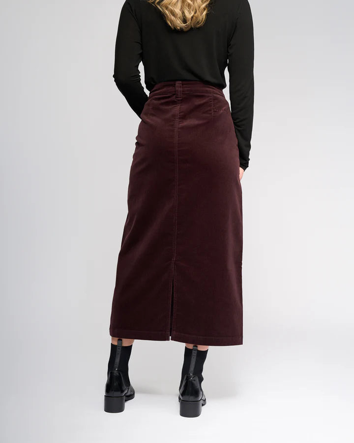 Vassalli Lane Cord Skirt - Merlot