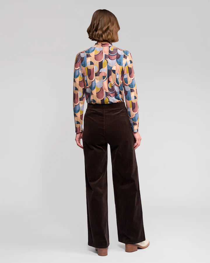 Vassalli Loft Cord Pull On Pant - Walnut