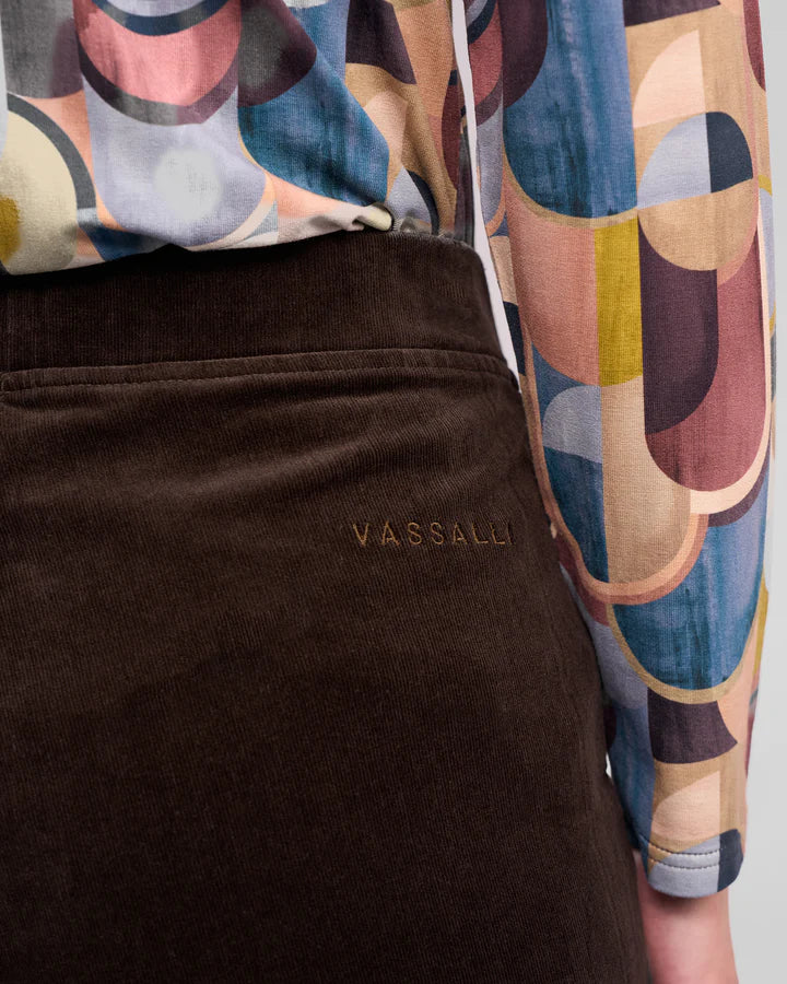 Vassalli Loft Cord Pull On Pant - Walnut