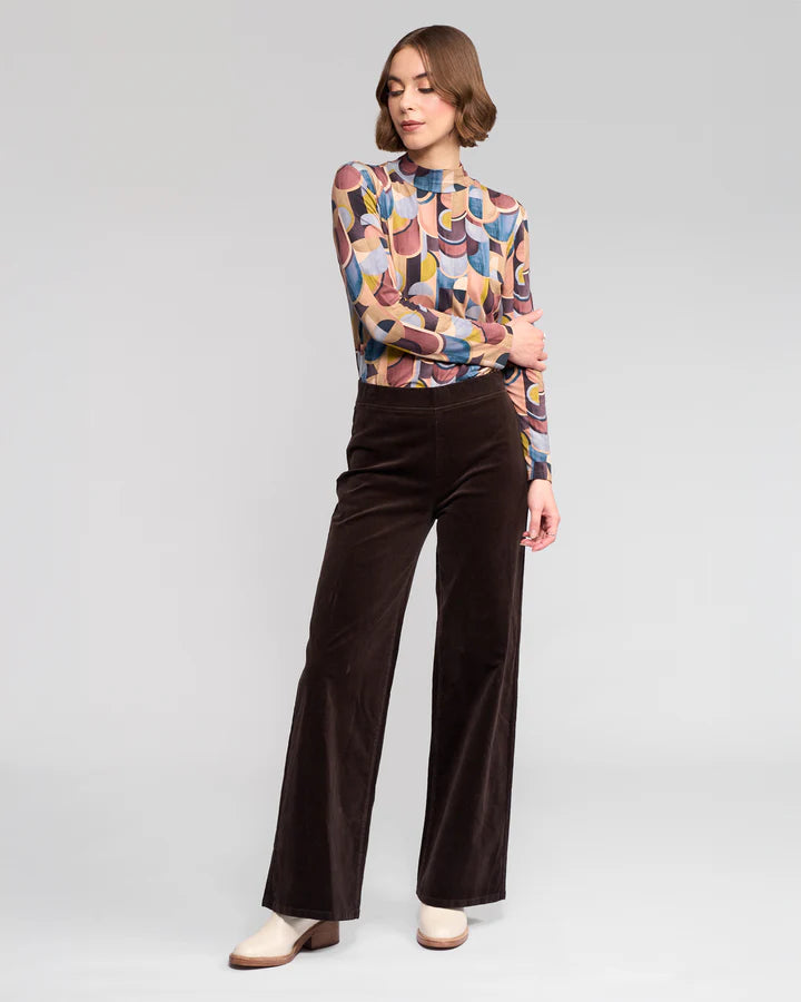 Vassalli Loft Cord Pull On Pant - Walnut