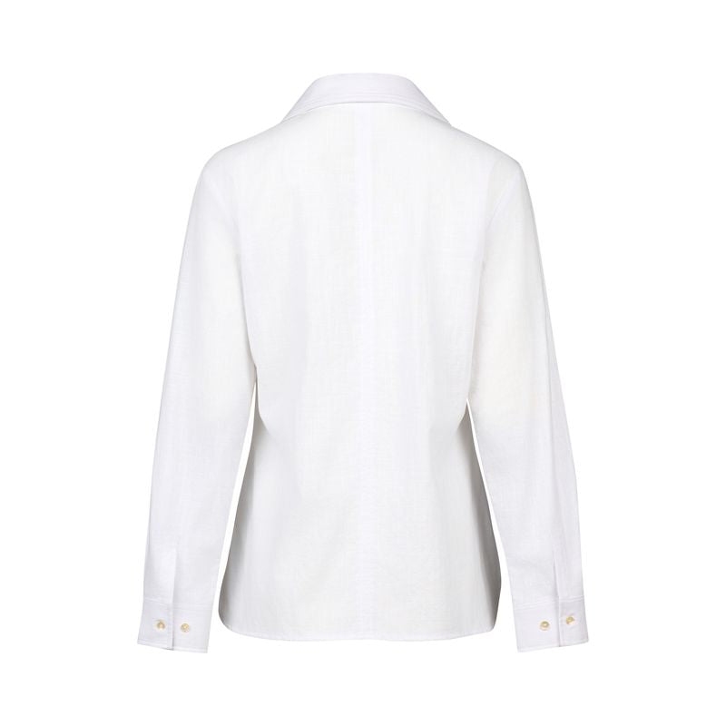 Vassalli Button Up Sleeve Shirt - White