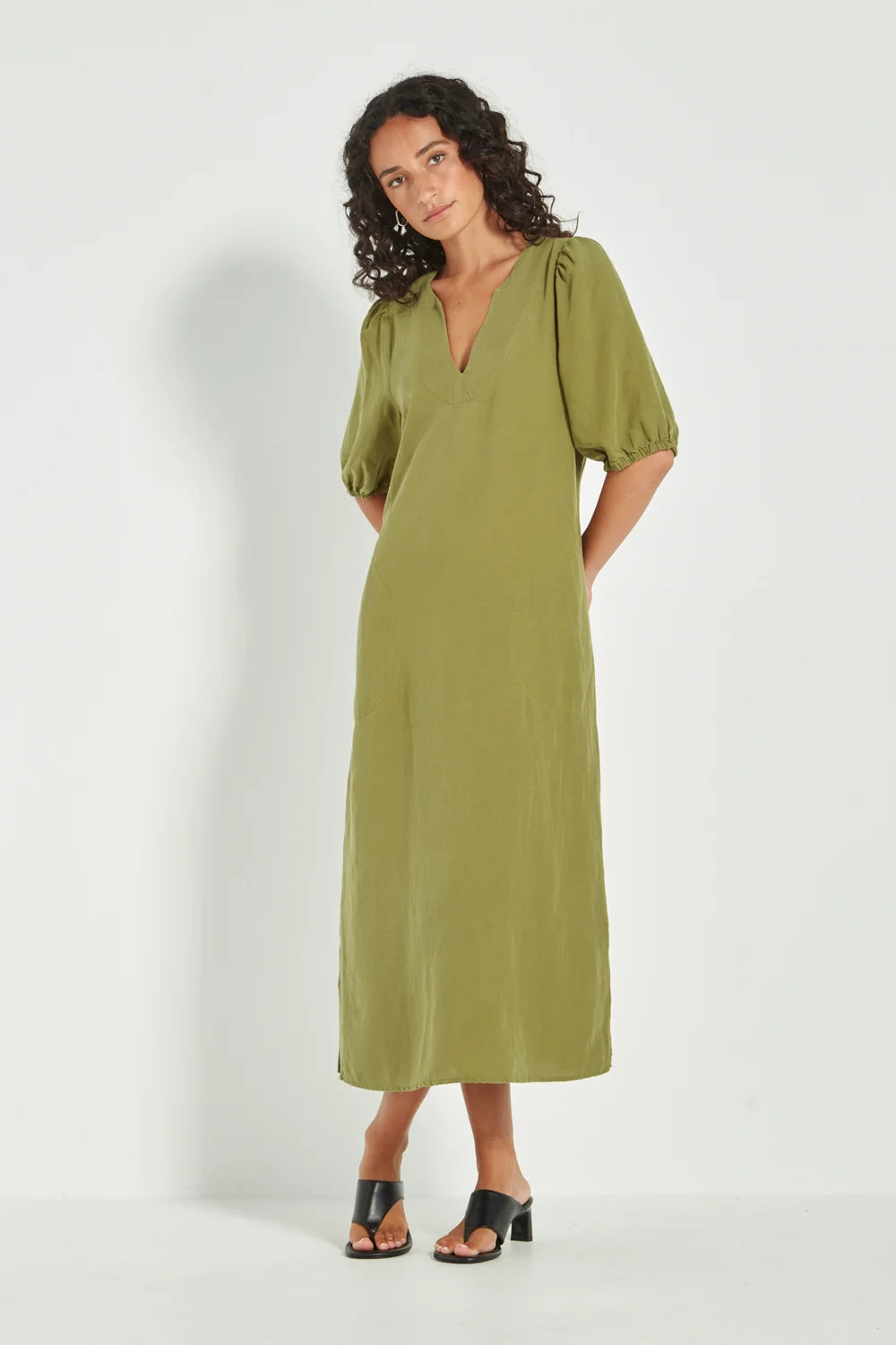 Verge Connie Dress - Avocada Green