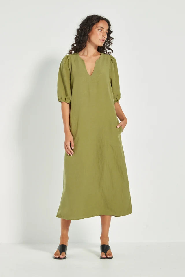 Verge Connie Dress - Avocada Green