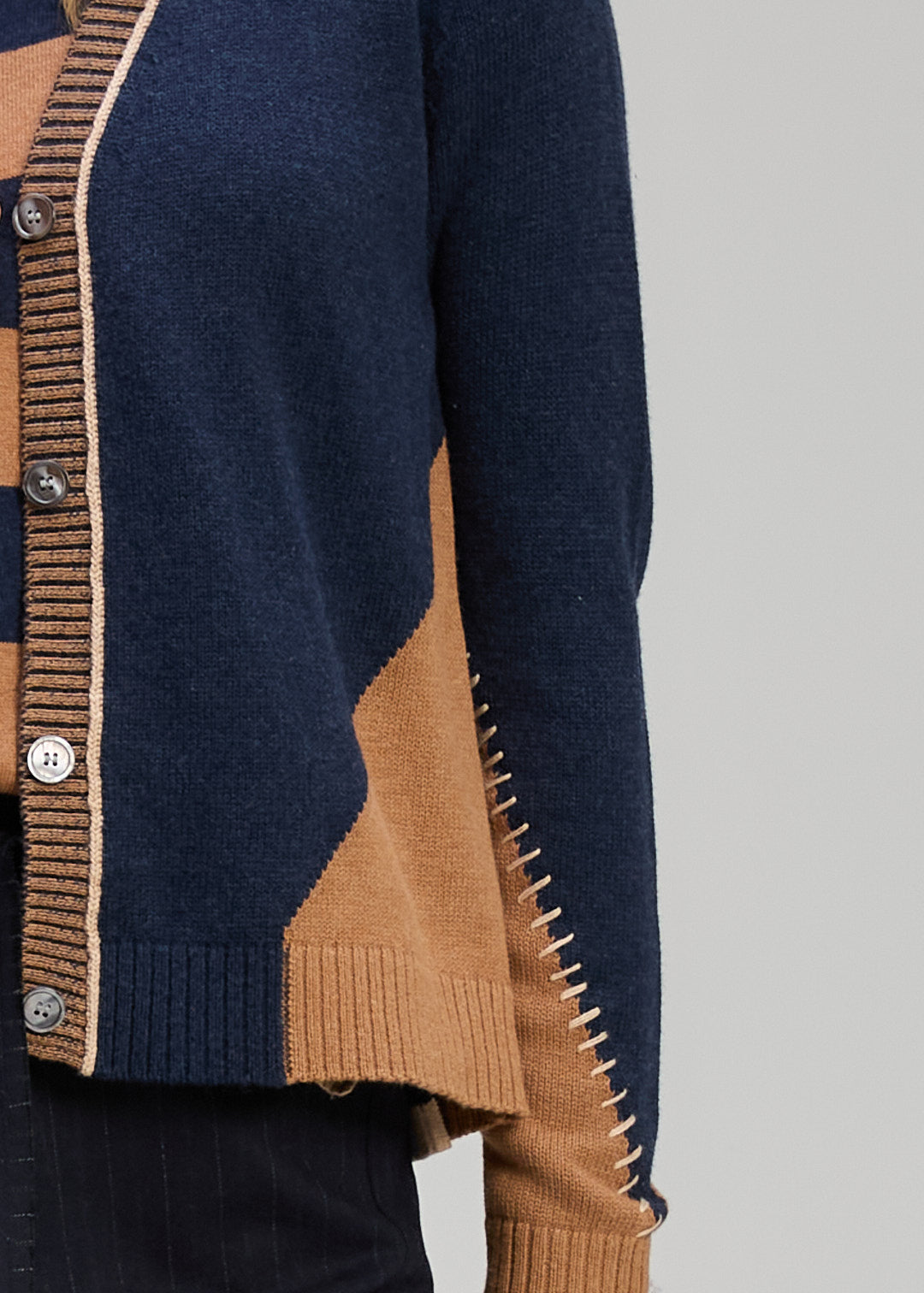 Zaket & Plover Dual Stitch Cardigan - Cinnamon