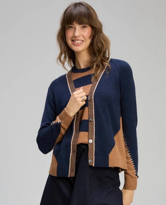 Zaket & Plover Dual Stitch Cardigan - Cinnamon