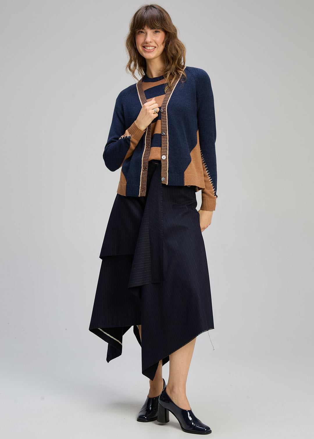 Zaket & Plover Dual Stitch Cardigan - Cinnamon