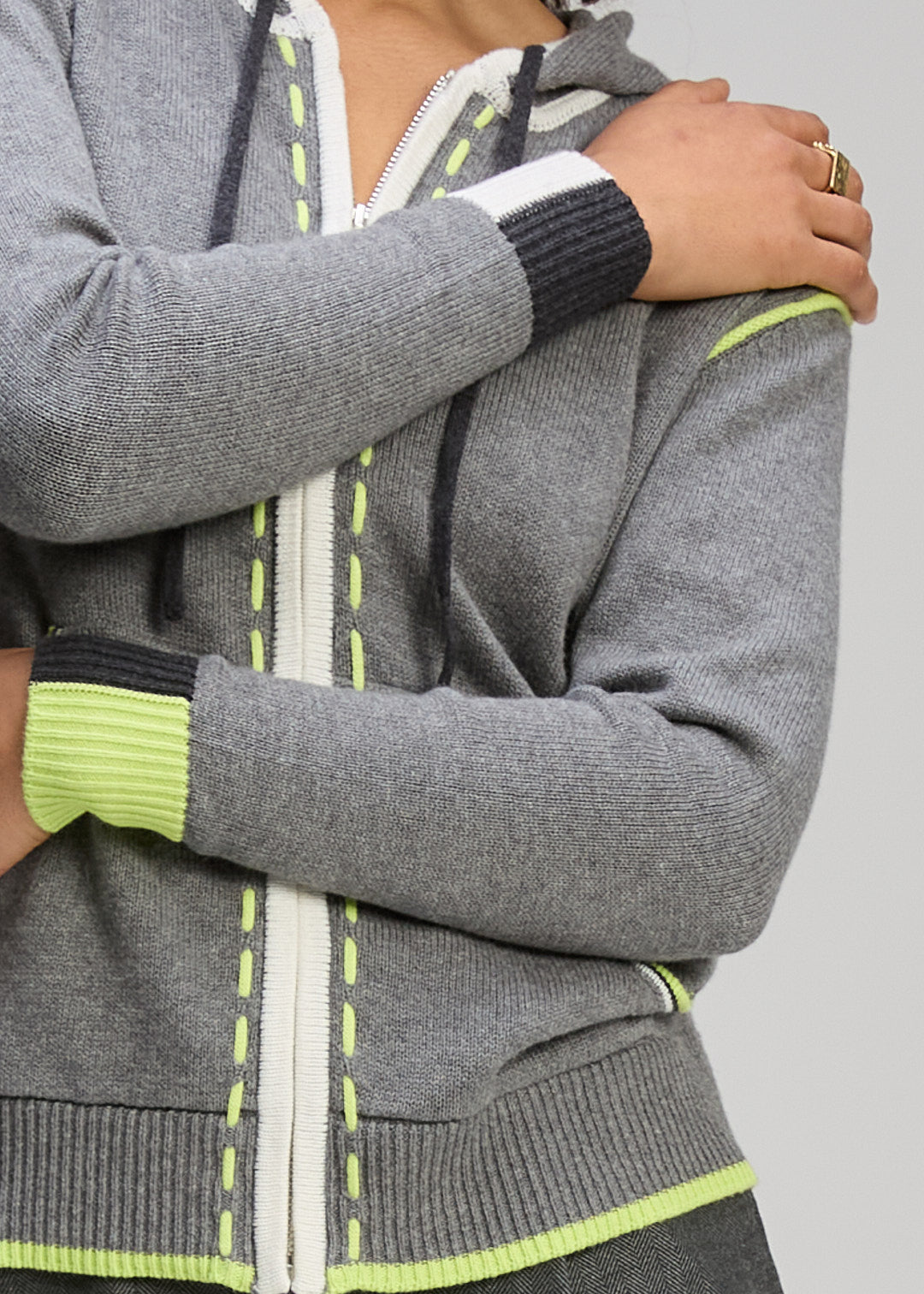 Zaket & Plover Thread Detail Hoodie - Cloud
