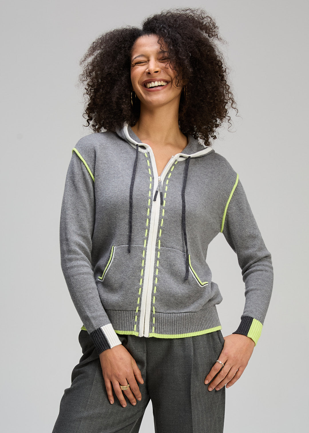 Zaket & Plover Thread Detail Hoodie - Cloud