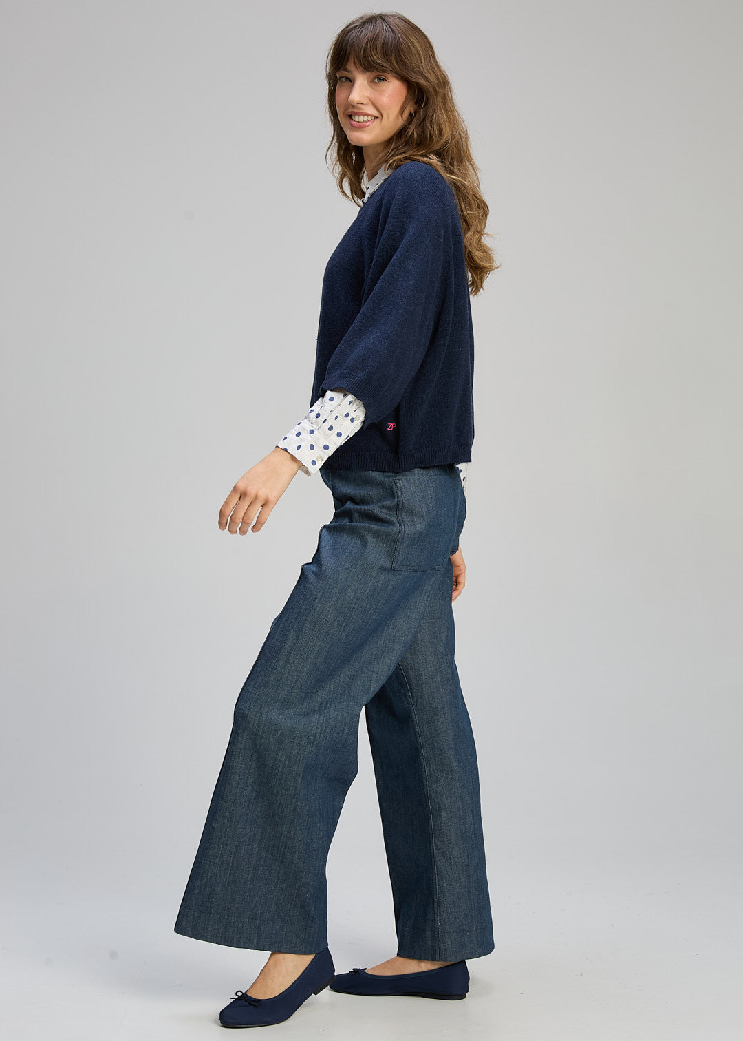 Zaket & Plover Boxy Crew Pullover  - Dark Denim 8146