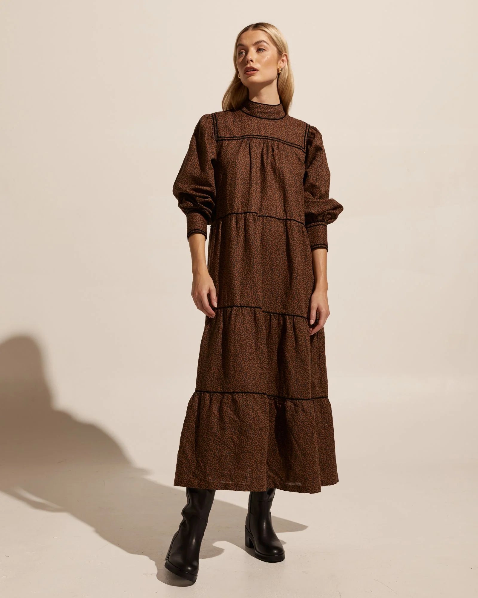 Zoe Kratzman Imprint Dress - Toast Leopard