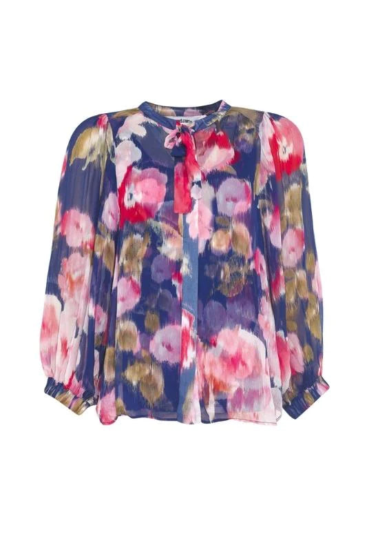 Loobies Story Seville Blouse - Cobalt Multi