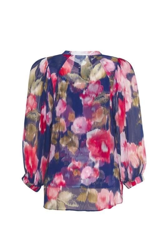 Loobies Story Seville Blouse - Cobalt Multi