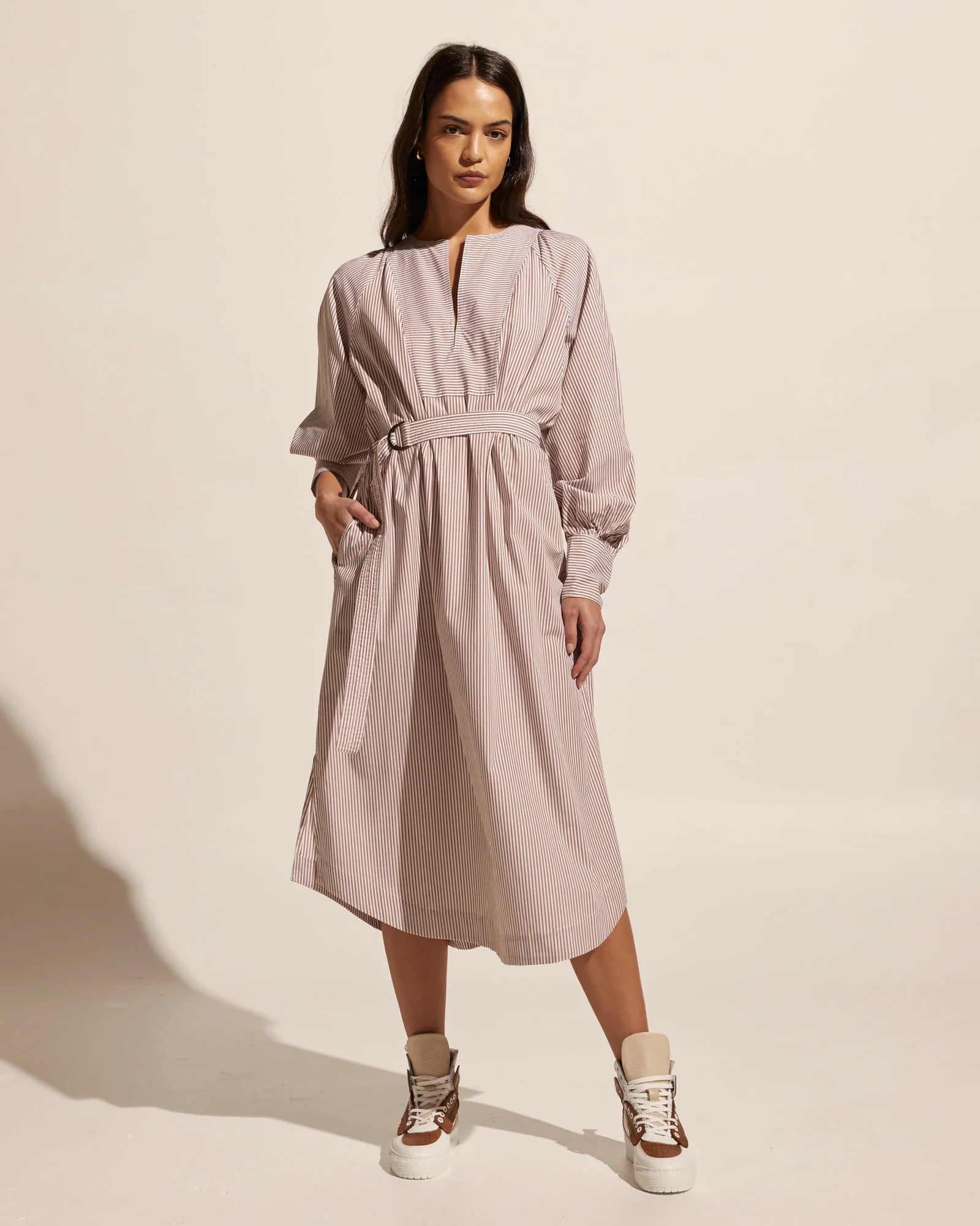 Zoe Kratzman Standpoint Dress - Toast Stripe