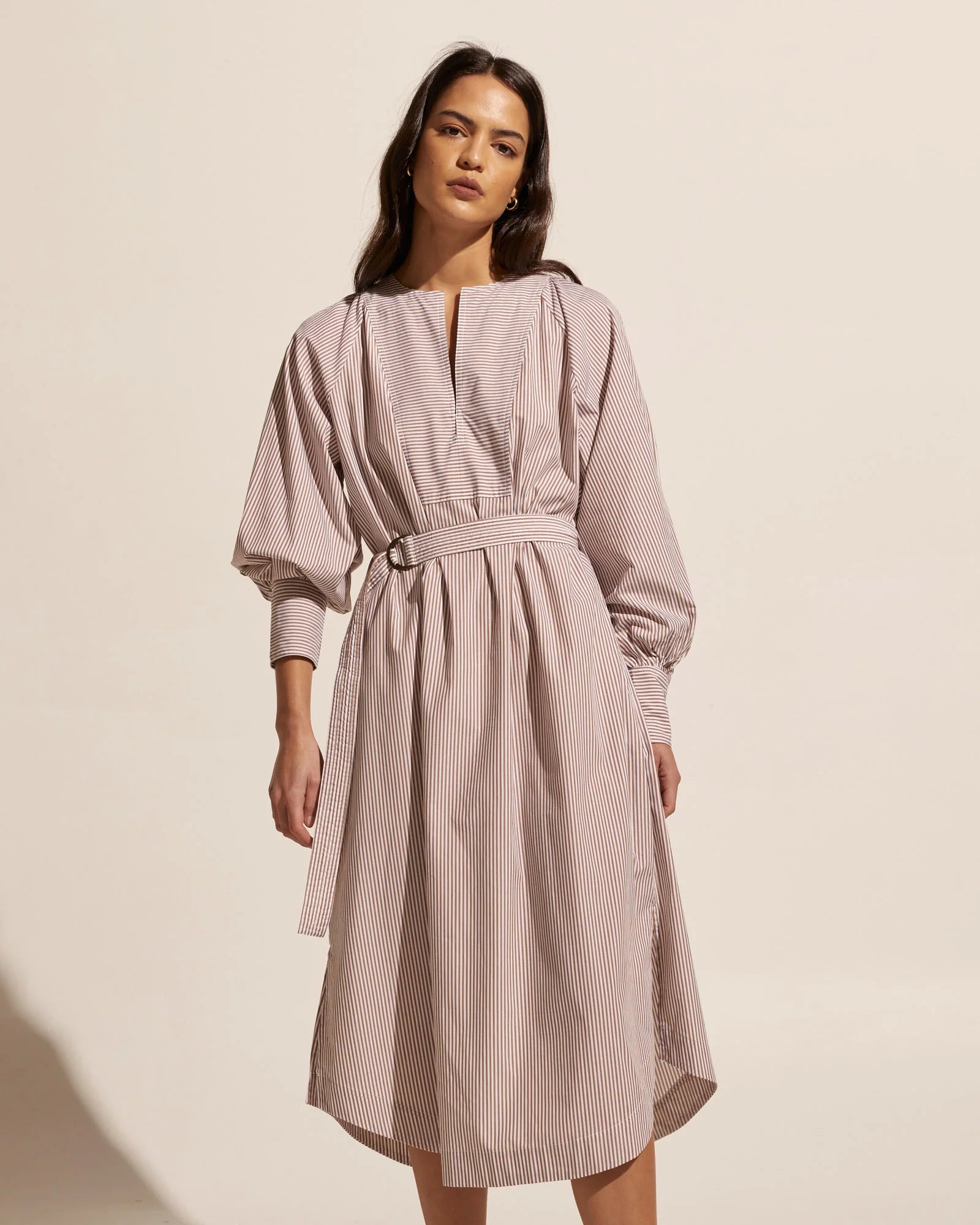 Zoe Kratzman Standpoint Dress - Toast Stripe